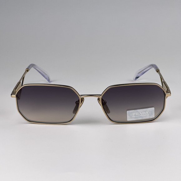 Prada PRA51S ZVN30C Sunglasses Pale Gold Gradient Blue Mirror Geometric Unisex main image 7